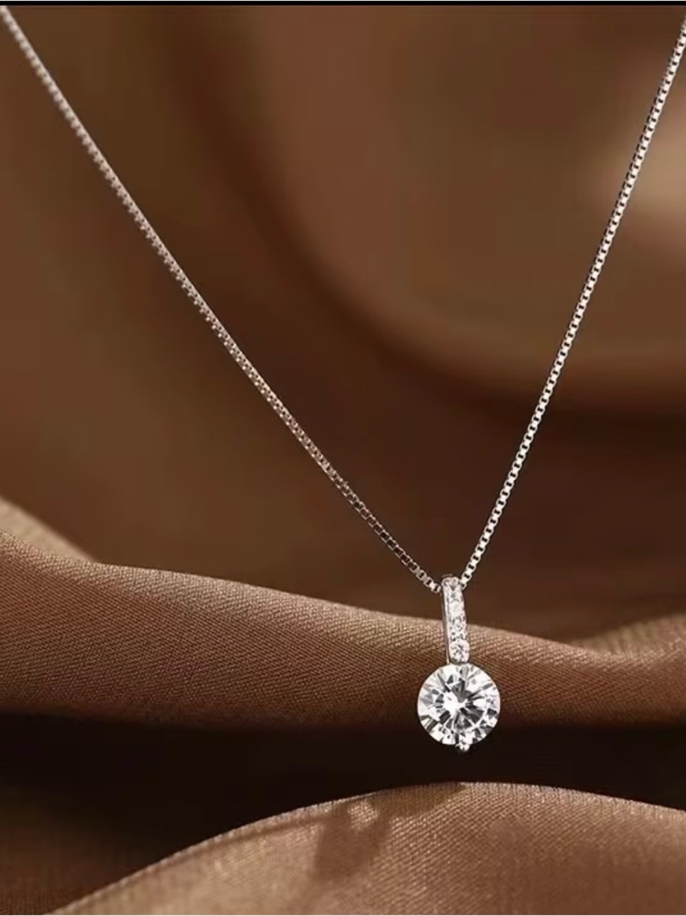 💎 New Stainless Steel Classic Solitaire Cubic Zirconia Necklace Non Tarnishing